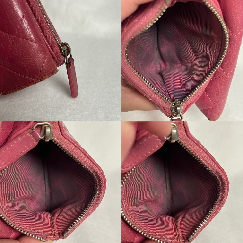 CHANEL Pink Flap Lambskin Leather Snap Card Holder Double Pocket Zip GHW - Picture 12 of 16